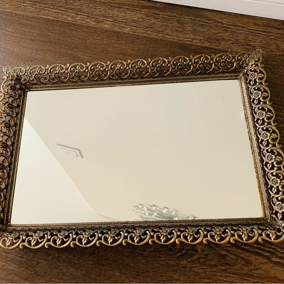 vintage vanity mid century mirrored Tray 11/16” - Picture 1 of 16